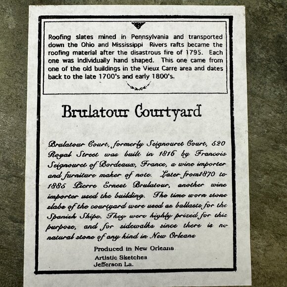 VTG 3 piece New Orleans French Quarter roofing slate art 8 X6” wall plaques - Picture 8 of 10